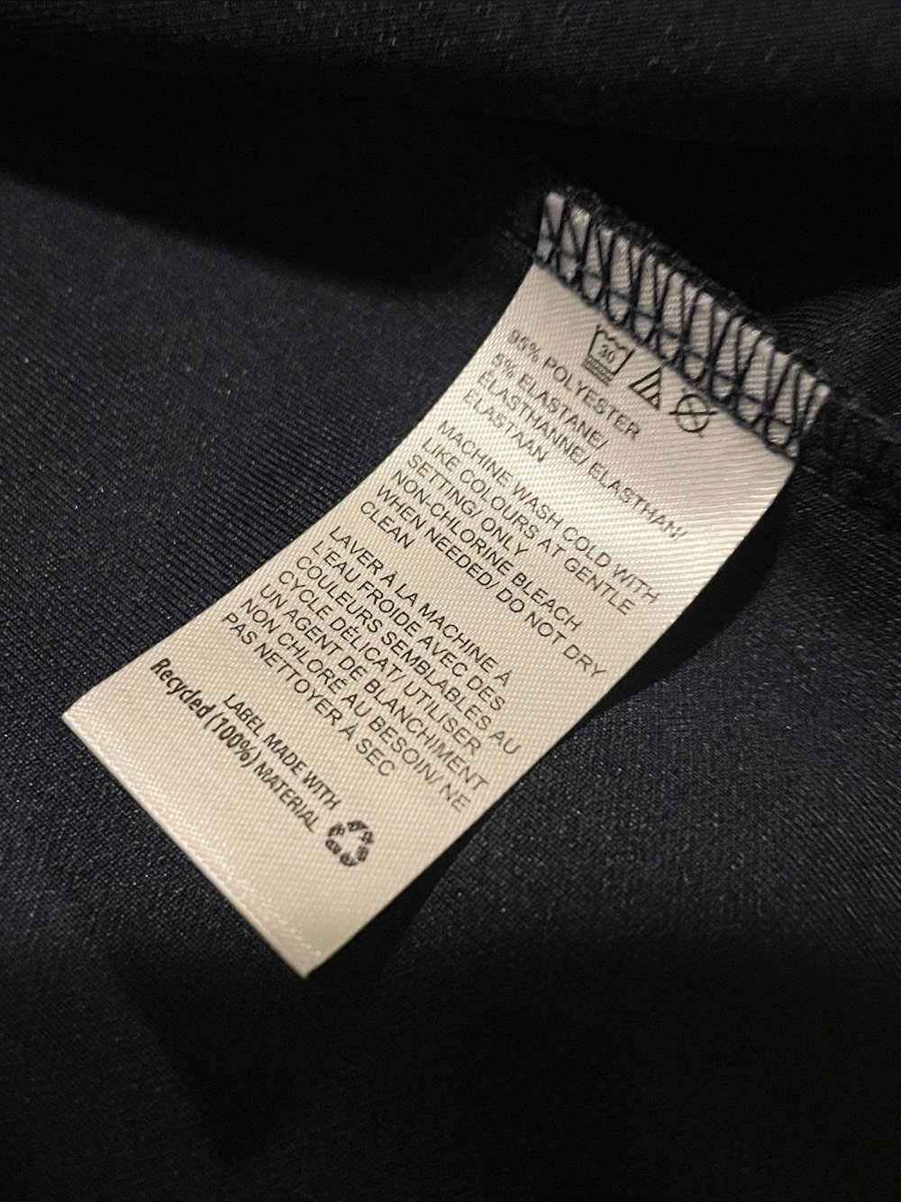en THREAD Navy Blue Full Zip Track Jacket Sporty White Stripes Size Small Flaws - Picture 13 of 16